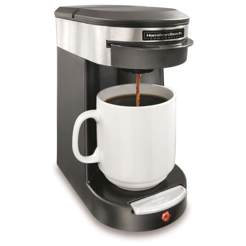 Hamilton Beach® 1-Cup Coffeemaker, Black with Stainless Steel